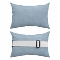 thumbnail image 2 of Outdoor Lumbar Pillows with Strap & Insert Sky Blue Linen Recliner Head Pillow Pack of 2 Farmhouse Pure Color Waterproof Headrest Patio Lounge Chair Pillows for Beach Office 11x16 Inch, 2 of 9