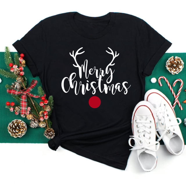 Camiseta con estampado navideño para mujer, ropa bonita para fiesta de año nuevo, Just a Girl Who Loves