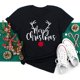 thumbnail image 1 of Ropa Kawaii de Feliz Navidad para mujer, camisa con estampado de patas de perro, camisetas negras de manga corta para mujer, camiseta de Navidad para mujer 2023, 1 of 5