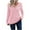 Pink, variant on HAiming Womens Long Sleeve V Neck Shirts Fall Winter Trendy Ribbed Knit Tops Casual Lightweight Basic Pullover Blouse