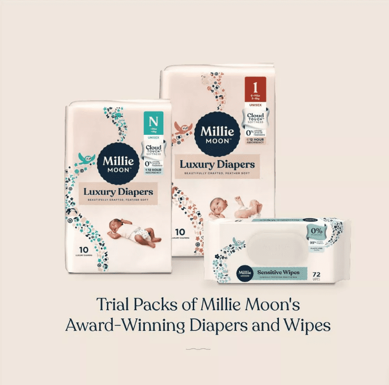 Millie Moon Luxury Disposable Diapers Gift Set - 20pk