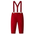 thumbnail image 6 of Baby Boy Suits Boys Wedding Outfit Dress Shirt With Bowtie and Suspender Pants for Formal Occasion Red 5-6 Years, 6 of 13