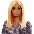 thumbnail image 4 of Barbie Fashionistas Doll #161, Curvy with Orange Hair Wearing Pink Plaid Dress & Black Boots, 4 of 7