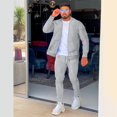 thumbnail image 2 of JHLZHS Men Short Sets Outfits 2 Piece Track Suits Men's Track and Field Jacket Athletic Wear Exercise Check Jacket Jogging Set Disco Outfit Mens 70S Costume Workout Clothes for Men Gym Big and Tall, 2 of 5