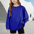 thumbnail image 2 of yillto Toddler Kids Basic Shirts Plain Long Sleeve Round Neck Loose Spring Summer Tshirts for Boys Girls, 2 of 7