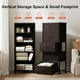 thumbnail image 5 of GUNAITO 5 Drawer Dresser for Bedroom Tall Narrow Chest of Drawers Fabric Storage Dresser for Adults,Brown, 5 of 9