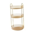 thumbnail image 3 of Soporte para brochas de maquillaje, especiero, bandeja de almacenamiento de 3 capas, portátil, para frutas, vitrina de cosméticos para tocador, mesa oro, 3 of 9