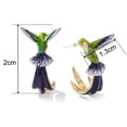 thumbnail image 2 of 1 Pairs Simulation Hummingbird Earrings Cute Hummingbird Bird Metal Stud Earrings For Women Girl Gift, 2 of 8