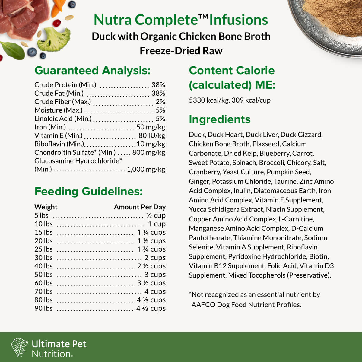 Ultimate Pet Nutrition Nutra Complete Plus Bone Broth Dog Food Duck & Chicken 48 oz.