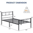 thumbnail image 2 of Twin Size Sturdy Modern Stylish Iron Bed Frame with Headboard and Footboard Metal Platform Bed - Simple Assembly, No Box Spring Needed, Under Bed Storage, 2 of 7