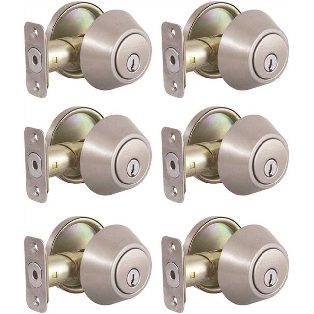 Defiant DLX21D6-K-KD Single Cylinder Deadbolt Contractor Pack, Satin Nickel - 6 Piece