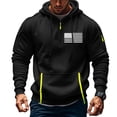 thumbnail image 1 of Sudadera con capucha para hombre, informal, con estampado, deportiva, de manga larga, blusa de poliéster, 1 of 4