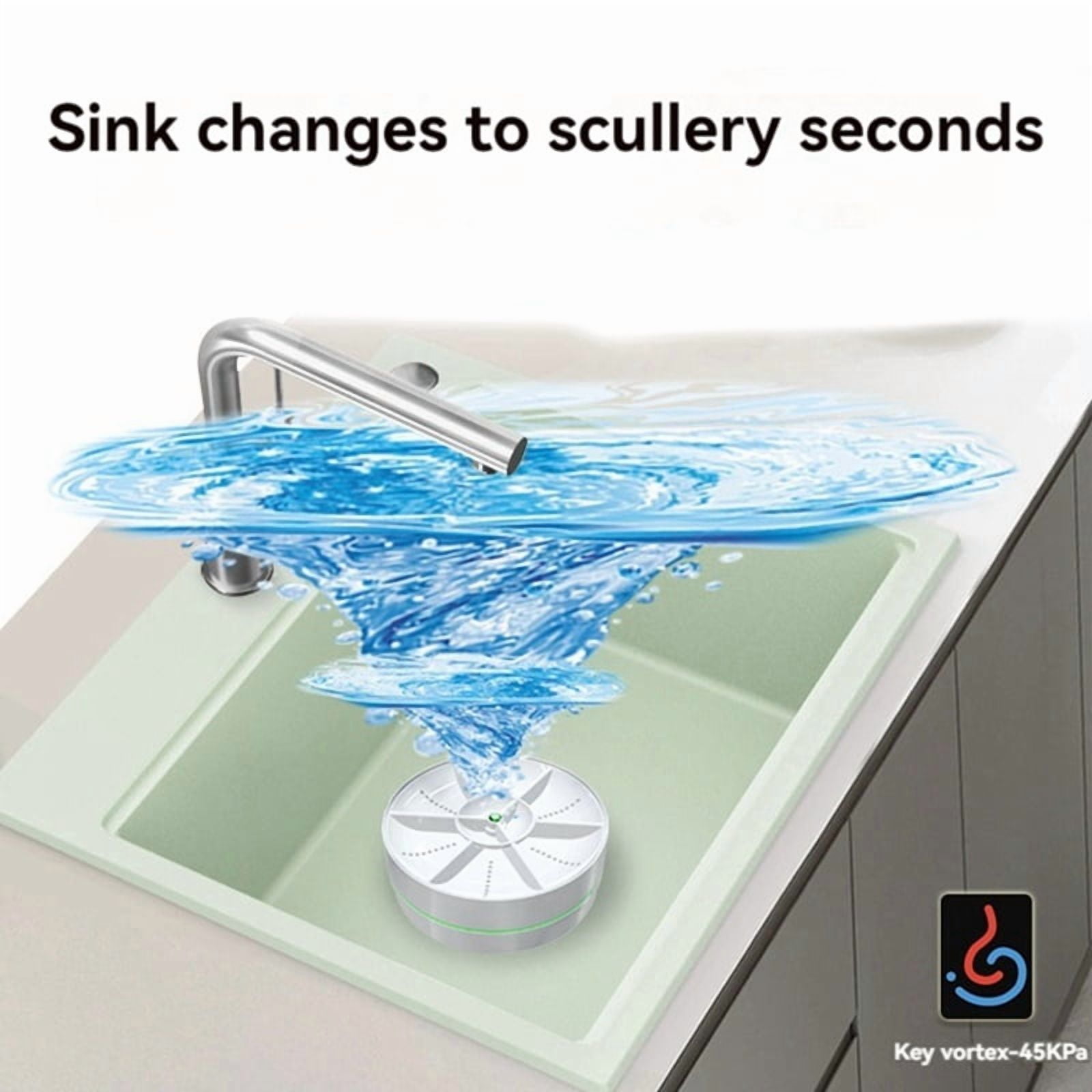 Ultrasonic Dish Washer Portable Mini Turbo Dishwasher, Vegetable Washing Machine Household Sink Dishwasher Device C