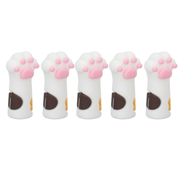 Silicone Cuticle Trimmer Cover Protector, Cat Paw Shape Lightweight Cuticle Scissors Cover Protector For Nail For Manicure Tools White