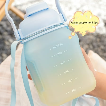 

Water Bottle for Kids Large Capacity Water Bottle with Straw and Shoulder Strap Suitable for Daily Using