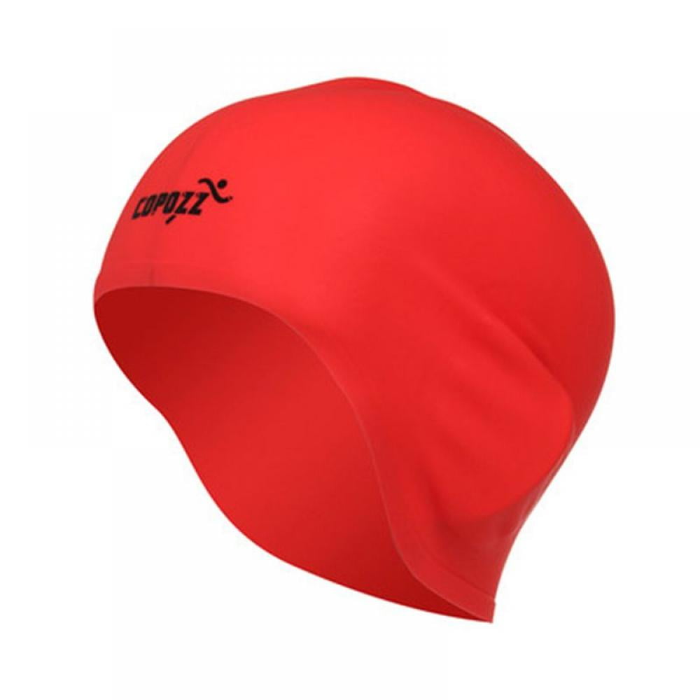 3D Ergonomic Design Swimming Caps for Women Kids Men Adults Boys Girls with Nose Clip & Earplugs Swim Cap Durable Silicone Swimming Cap Cover Ears 