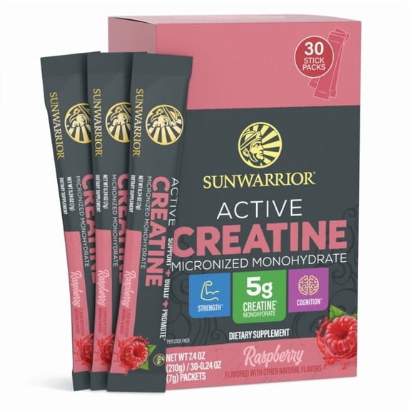 Sunwarrior Micronized Creatine Monohydrate Powder, Vegan Pre Workout Supplement, Lemonade, 30 Servings
