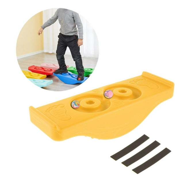 Xingzhi Plastic Wobble Balance Board Kids Rocker Antislip w/ Toy Board Strip Yellow
