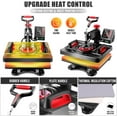thumbnail image 6 of Adnoom 8 in 1 Heat Press Machine 15"x12" with LCD Control Panel, Full 360°Swing Away Heat Press Machine with Multi-Spring Pressure Knob, Sublimation Vinyl Digital Heat Press for Tshirt,Cap,Mug, 6 of 9