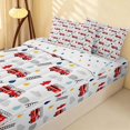 thumbnail image 2 of Erosebridal Fire Truck Zipper Twin Comforter Sets with Fitted Sheet and 2 Pillowcases, Fire Engine Zipper Bedding Set, White Pattern, Polka Dots Reversible, 2 of 7