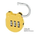 thumbnail image 3 of Unique Bargains 3 Digit Combination Padlock, 3mm Steel Shackle Dia Zinc Alloy Locks, Yellow, 3 of 4