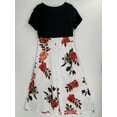 thumbnail image 3 of Plus Size Women's Dress Flower Print Round Neck Short Sleeve Elegant Dress, 3 of 6