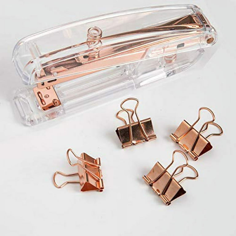 Rose Gold/ Gold Stapler With Staples Transparent Brass Stapler Office Desk  Accessory School Supplies 