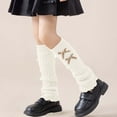 thumbnail image 2 of LckLvx Girls Leg Warmers Knit Ankle Warmers Cute Warm Long Socks Leg Warmer Schoolwear, 2 of 2