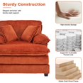 thumbnail image 6 of BUIORD 56" Accent Chair with Ottoman, Corduroy Single Sofa Chair Armchair with Pillows, Deep Seat Couch for Living Room, Orange, 6 of 7