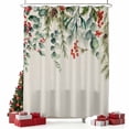 thumbnail image 2 of Christmas Eucalyptus Leaves Shower Curtain, Winter Pine Fruit Xmas Berry Waterproof Fabric Shower Curtains with 12 Hooks, Bathroom Curtain Set for Bathroom Accessories Decor, 72 x 96 Inches, 2 of 9