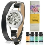 SOMORA Aromatherapy Essential Oil Diffuser Bracelet Gift Set w/Tea Tree, Lemongrass, Orange and Peppermint, Unique Gifts for Women, Birthday Gifts Ideas for Mom, Best Friend, Sister, Wife