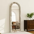 thumbnail image 6 of Anyrose 65"x22" Wooden Arched Full Length Floor Mirror,White, 6 of 6