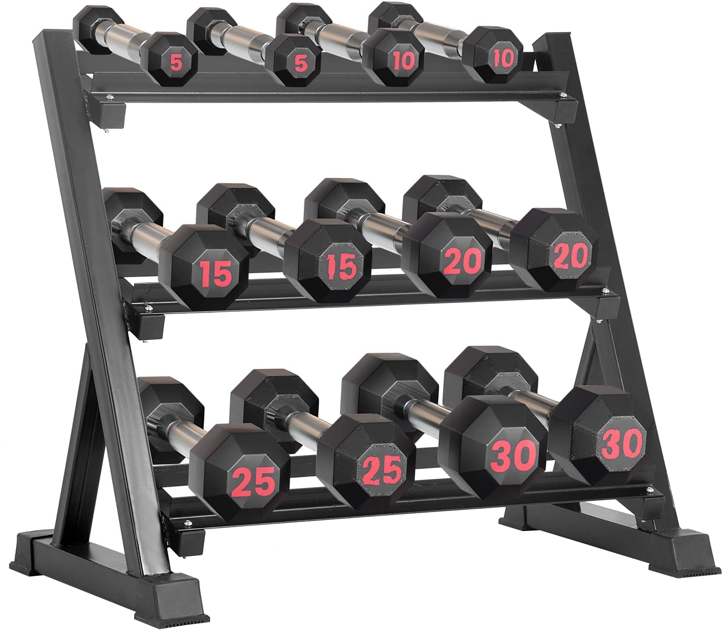 US 3-Tier Dumbbell Weight Lifting Rack Stand Tree Fitness Dumbell Holder Storage 
