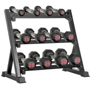 Dumbbell Rack 3 Tier Solid Steel Rack Weight Holder 660lbs Capacity Quick Assembly Dumbbell Weight Storage Rack For Home Gym,Black