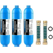 Lifefilter RV Inline Water Filter  with 2 Flexible Hose Protector,Dedicated for RVs and Marines,3 Pack