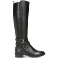thumbnail image 2 of Sam Edelman Pansy 2 Black Leather Buckled Knee High Riding Boots Wide Calf (Black Wide Calf, 7), 2 of 3