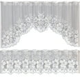 thumbnail image 1 of 2PCS/Set Lace Coffee Curtain Vintage Style Cafe Window Tier Translucent Curtain Kitchen Dining Room Home Decoration, 1 of 8
