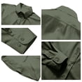 thumbnail image 5 of Satingcolo Mens Dress Shirts Long Sleeve Button Down Shirt Stretch Wrinkle Free Untucked Shirts for Men Business Casual,Army Green 2XL, 5 of 6
