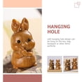 thumbnail image 2 of MasteelfCA Wooden DIY Rabbit Ornament Exquisite Bunny Holding Rabbit Statue Desktop Decoration, 2 of 8