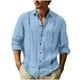 thumbnail image 1 of pstuiky manga larga para hombre, Camisa informal de moda para hombre, cuello vuelto, manga larga, transpirable, blusa top de hombre xl, 1 of 5