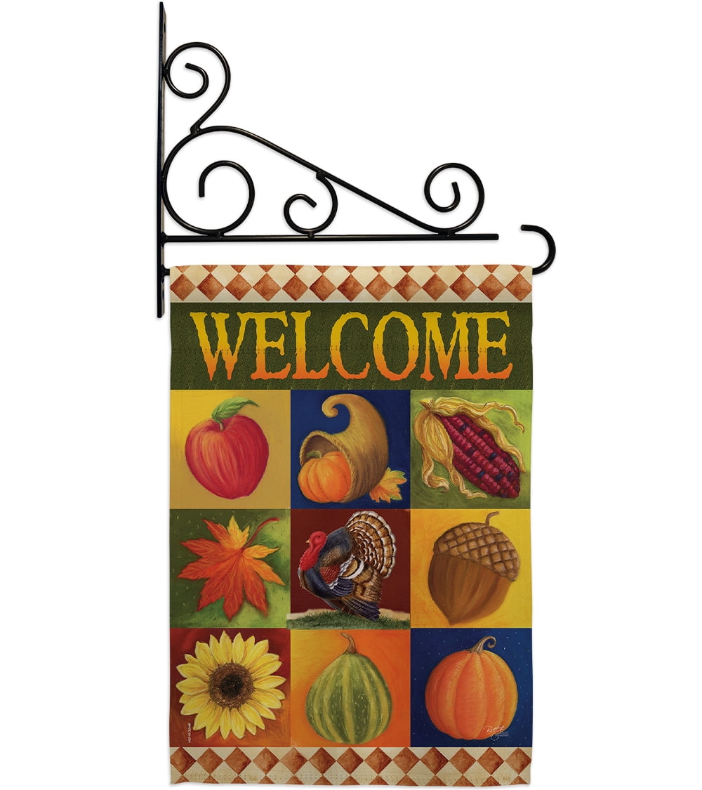 Harvest & Autumn Collage Garden Flag Set Fall 13 X18.5 DoubleSided
