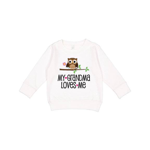 Inktastic Grandma Loves Me Girls Owl Toddler Sweatshirt