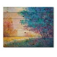 thumbnail image 3 of Designart 'Sunset In Autumnal Forest Landscape' Traditional Print on Natural Pine Wood, 3 of 5