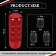 thumbnail image 2 of Red Aluminum Weighted Car Shift Knob - 3.74" Textured Anti - Slip Grip | 3 Threaded Adapters (M8/M10/M12) for Most Manual/Automatic Vehicles Performance - Focused Automotive Gear Shifter Upgrade, 2 of 7