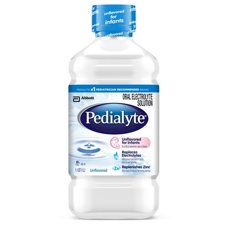 Pedialyte Electrolyte Solution, Unflavored, Electrolyte Drink, Liquid, 35 fl oz (Pack of 8)