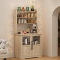 thumbnail image 7 of Yeshouse Bakers Rack with Storage and Power Hub - Versatile Microwave Oven Stand with Pantry Hutch and Thick Tabletop, 7 of 7