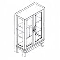 thumbnail image 3 of 2 Doors Curio Cabinet with Tempered Glass Doors, Lighted Display Cabinet for Home, Office, Brown, 3 of 7
