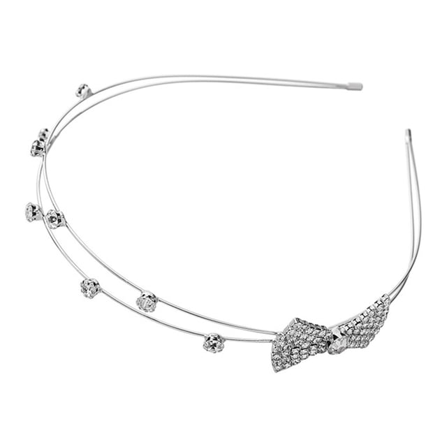 GOOHOCHY Diadema con lazo de cristal, tocado, accesorio para el cabello para mujeres y niñas.