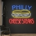 thumbnail image 2 of Handmadetneonsign Custom Cheese Steaks Neon Sign, Cheese Steak LED Sign, Sandwich Neon Light, 2 of 5