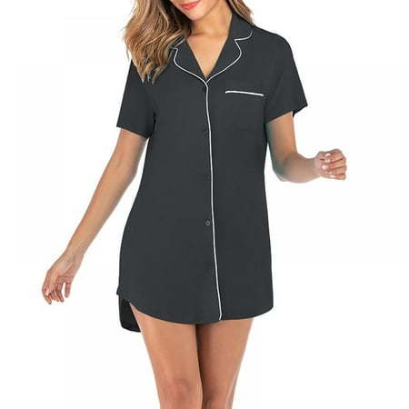 

New Style Women s V-Neck Short-Sleeved Open Pajama Long Pajamas